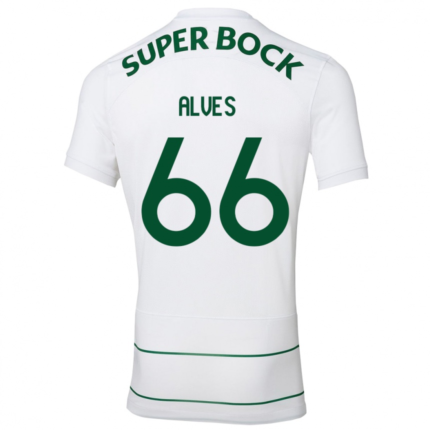 Kids Football Miguel Alves #66 White Away Jersey 2023/24 T-Shirt