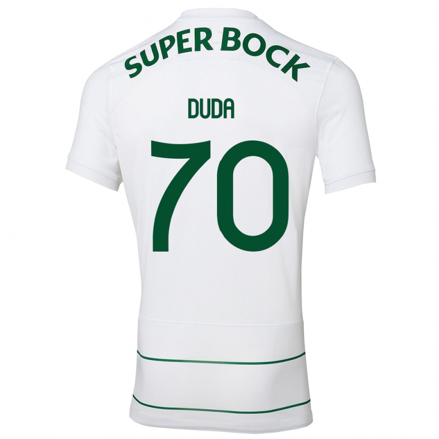 Kids Football Dudá #70 White Away Jersey 2023/24 T-Shirt