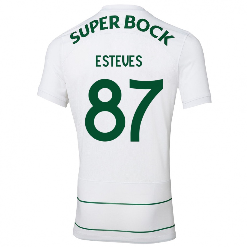 Kids Football Gonçalo Esteves #87 White Away Jersey 2023/24 T-Shirt