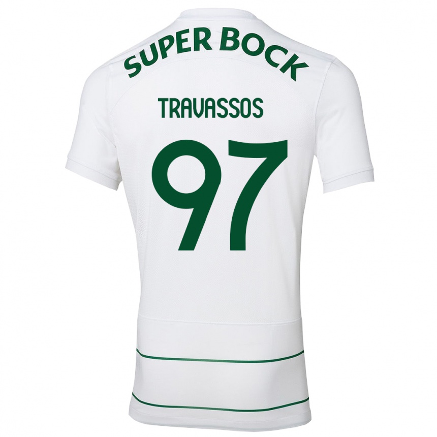 Kids Football Travassos #97 White Away Jersey 2023/24 T-Shirt