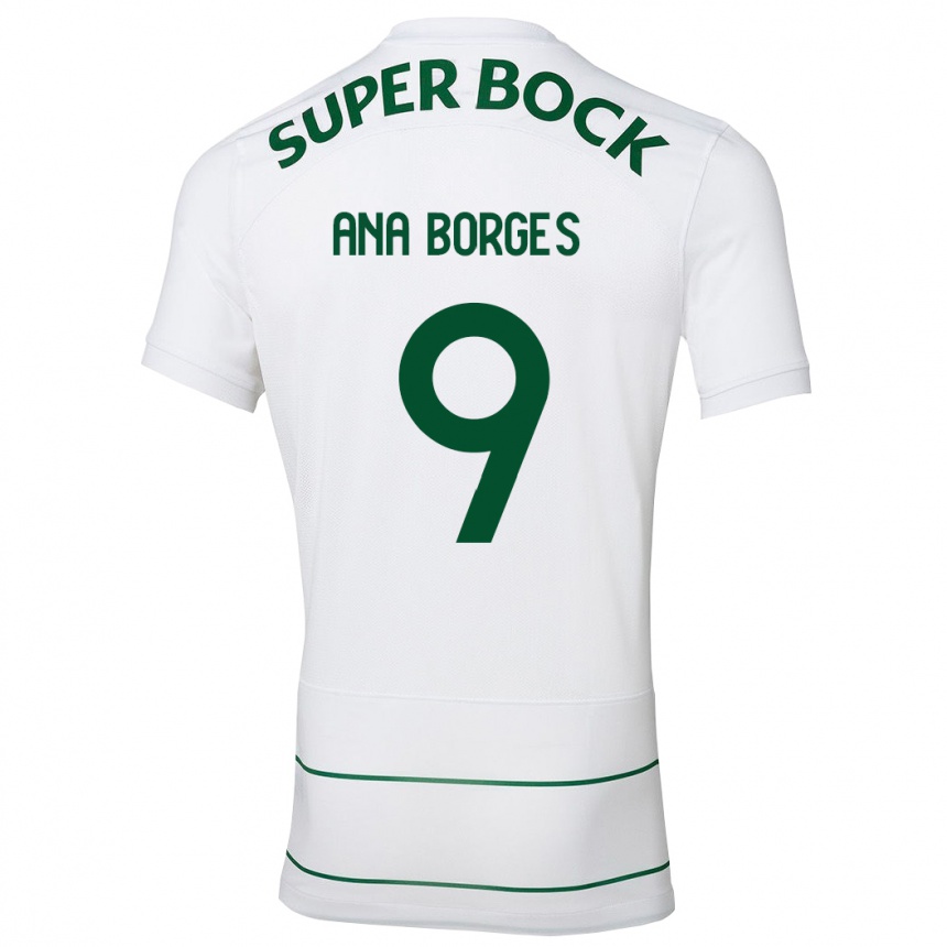 Kids Football Ana Catarina Marques Borges #9 White Away Jersey 2023/24 T-Shirt