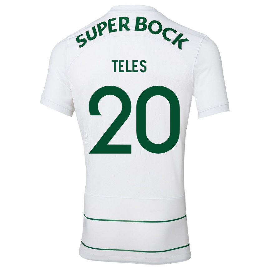 Kids Football Ana Isabel Teles #20 White Away Jersey 2023/24 T-Shirt