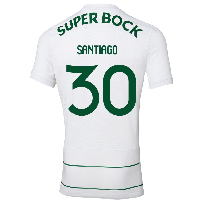 Kids Football Carolina Santiago #30 White Away Jersey 2023/24 T-Shirt