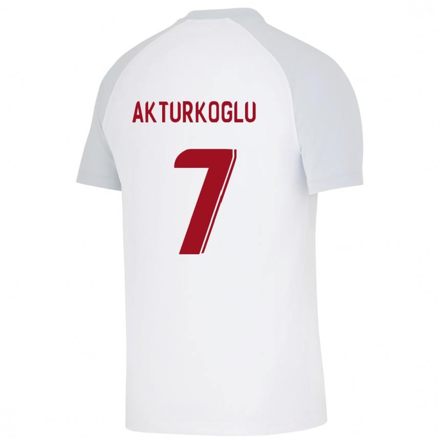 Kids Football Kerem Aktürkoğlu #7 White Away Jersey 2023/24 T-Shirt