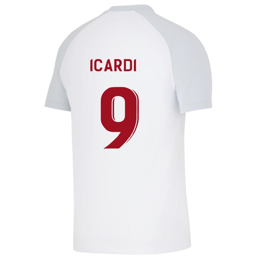 Kids Football Mauro Icardi #9 White Away Jersey 2023/24 T-Shirt