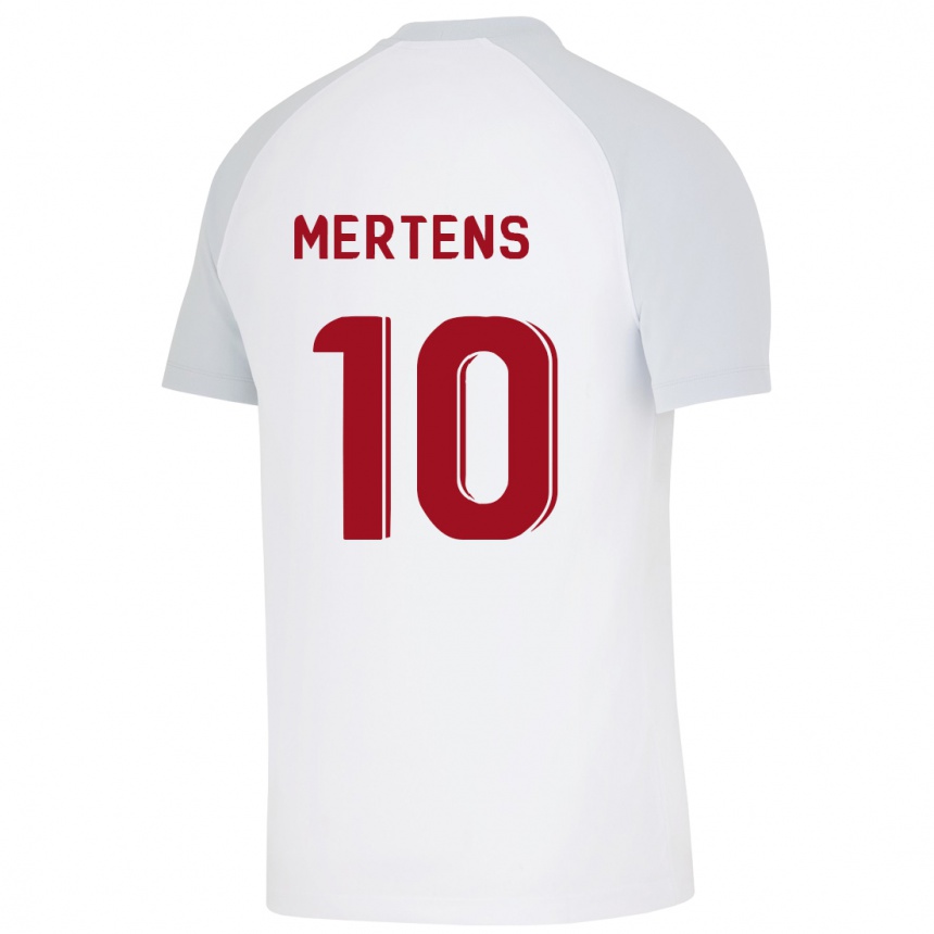 Kids Football Dries Mertens #10 White Away Jersey 2023/24 T-Shirt