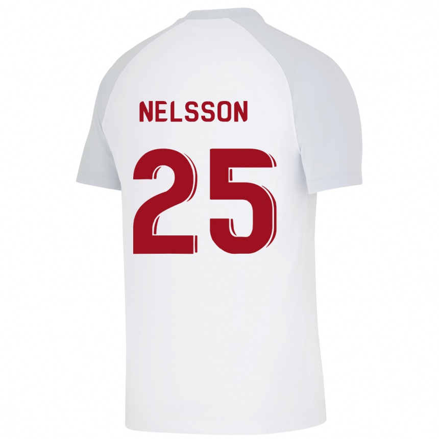 Kids Football Victor Nelsson #25 White Away Jersey 2023/24 T-Shirt