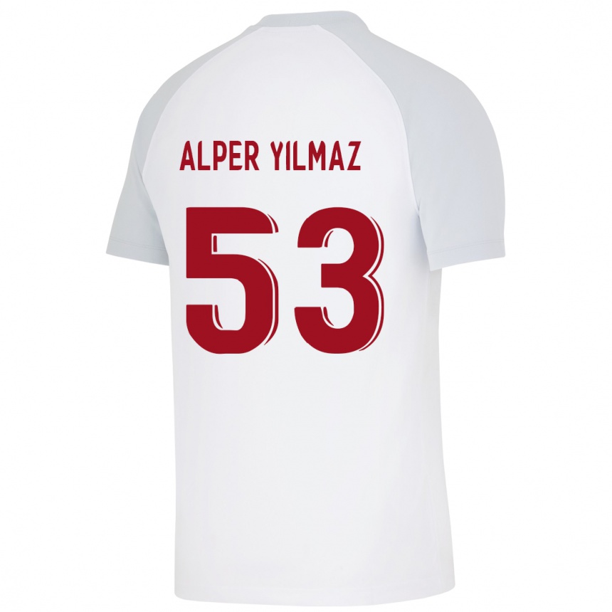 Kids Football Barış Alper Yılmaz #53 White Away Jersey 2023/24 T-Shirt