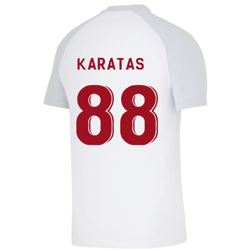 Kids Football Kazımcan Karataş #88 White Away Jersey 2023/24 T-Shirt