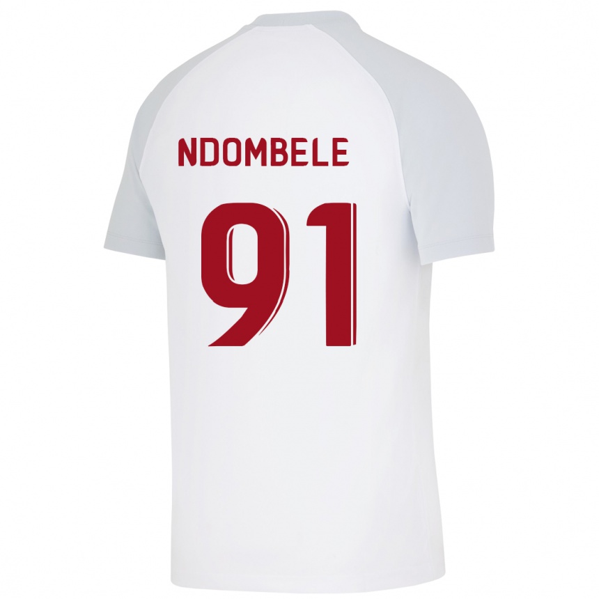 Kids Football Tanguy Ndombele #91 White Away Jersey 2023/24 T-Shirt