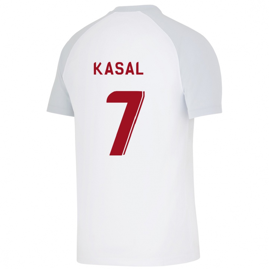 Kids Football Yasin Kasal #7 White Away Jersey 2023/24 T-Shirt