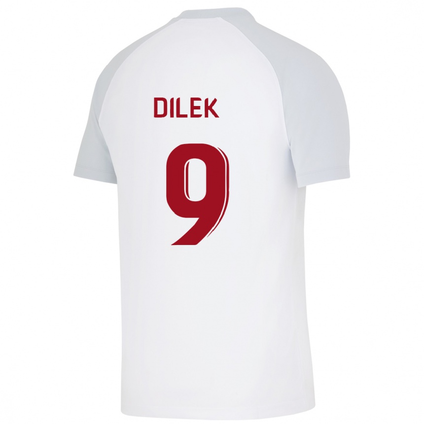 Kids Football Yalin Dilek #9 White Away Jersey 2023/24 T-Shirt