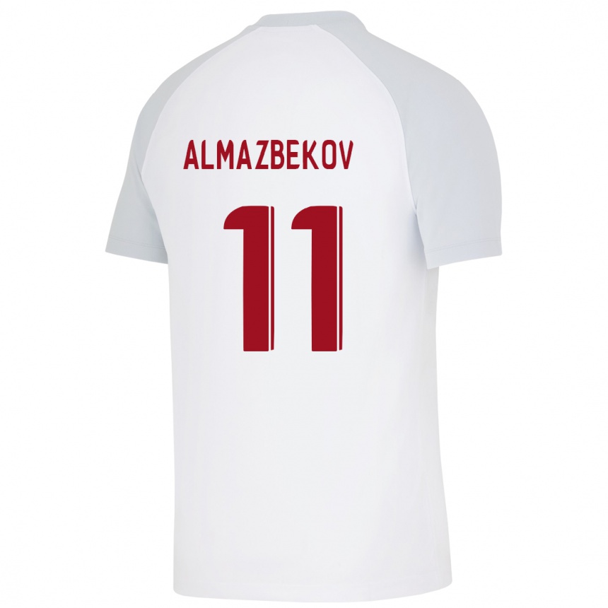 Kids Football Beknaz Almazbekov #11 White Away Jersey 2023/24 T-Shirt