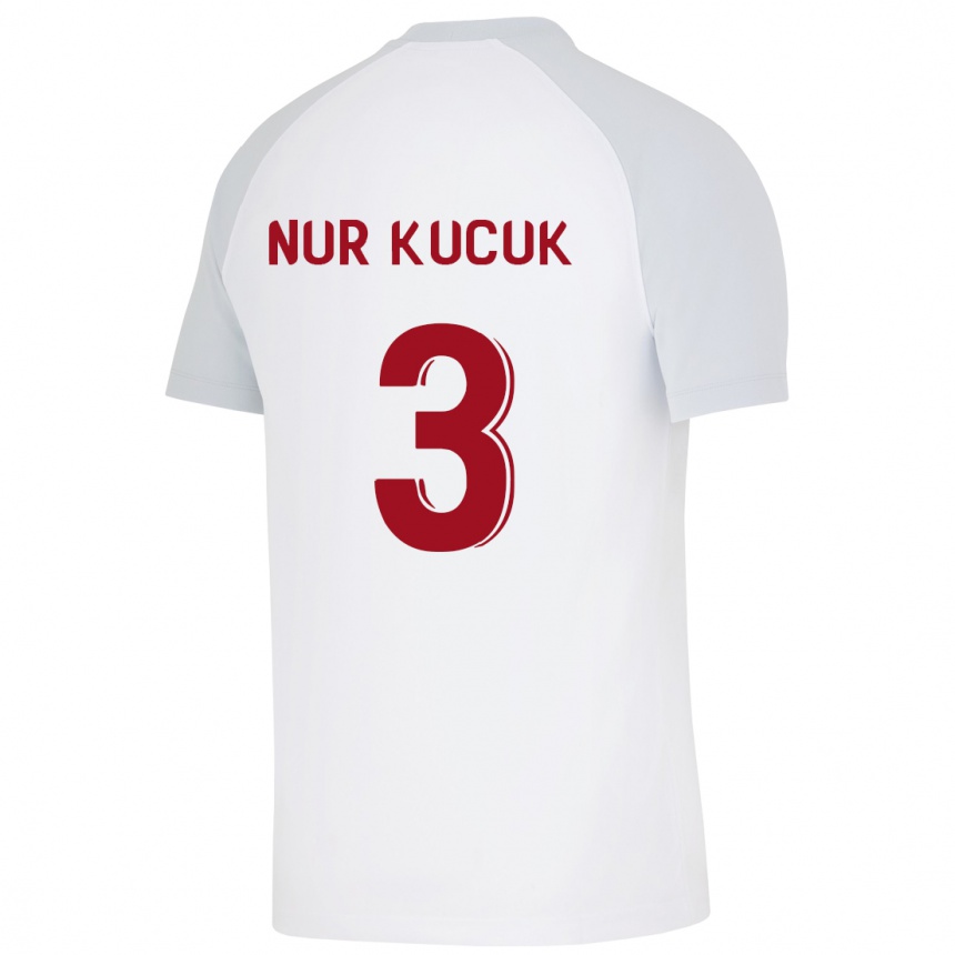 Kids Football Rabia Nur Küçük #3 White Away Jersey 2023/24 T-Shirt