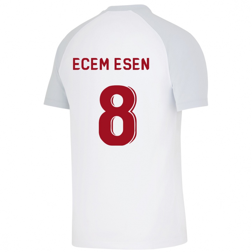 Kids Football Emine Ecem Esen #8 White Away Jersey 2023/24 T-Shirt