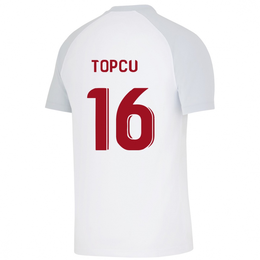 Kids Football Ebru Topçu #16 White Away Jersey 2023/24 T-Shirt