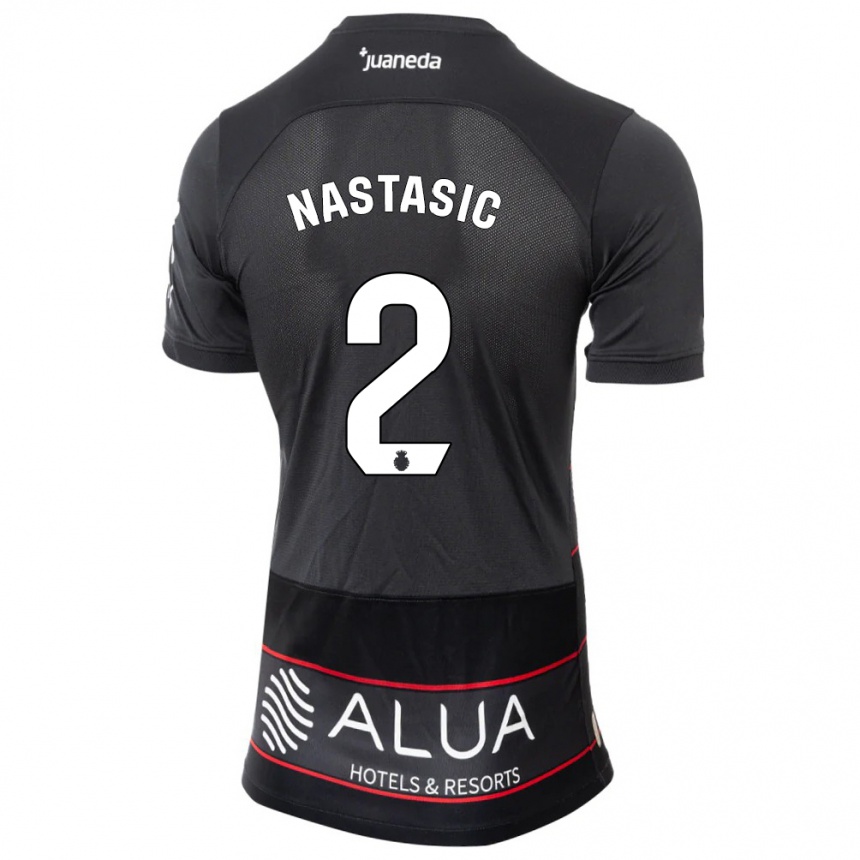 Kids Football Matija Nastasic #2 Black Away Jersey 2023/24 T-Shirt