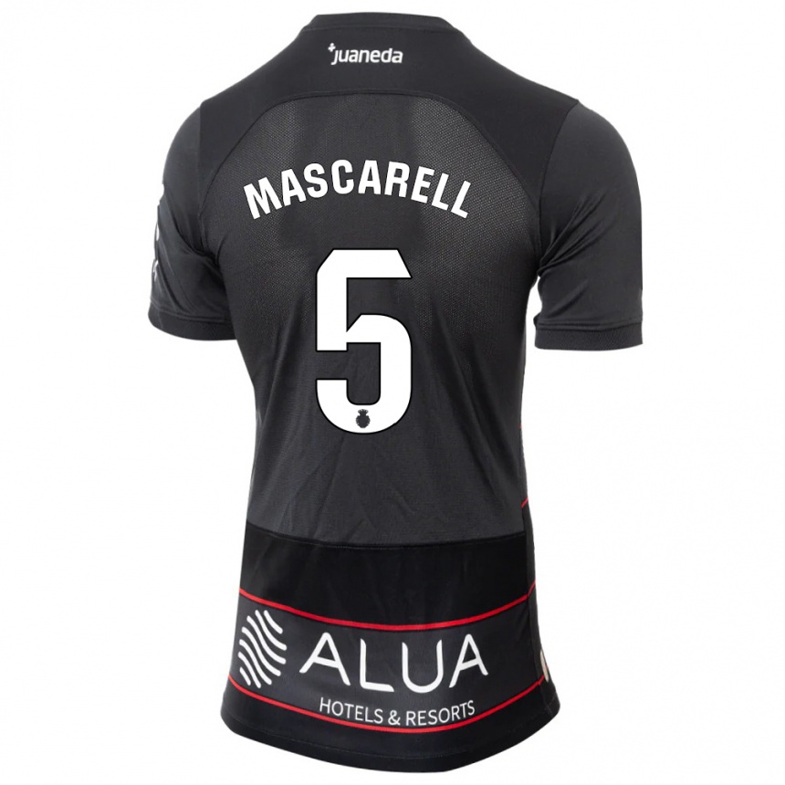 Kids Football Omar Mascarell #5 Black Away Jersey 2023/24 T-Shirt