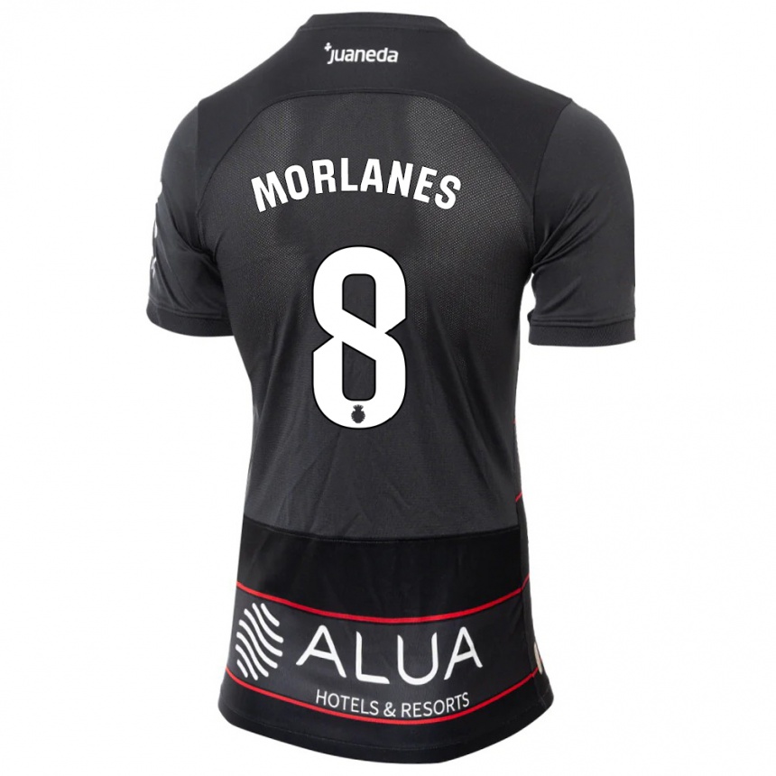 Kids Football Manu Morlanes #8 Black Away Jersey 2023/24 T-Shirt