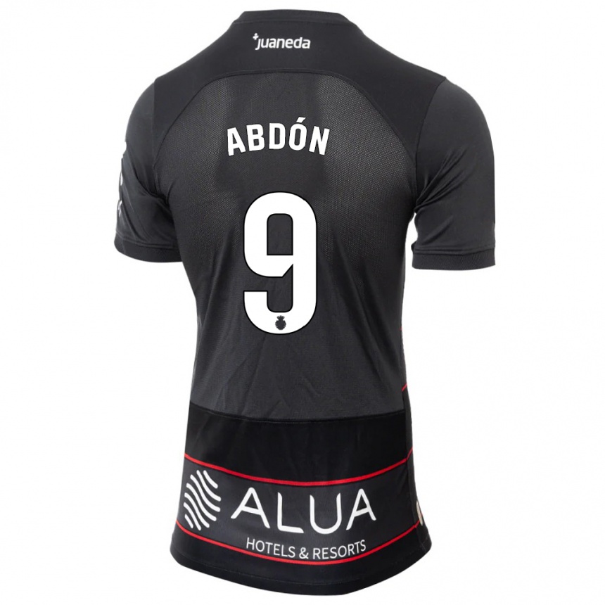 Kids Football Abdón Prats #9 Black Away Jersey 2023/24 T-Shirt