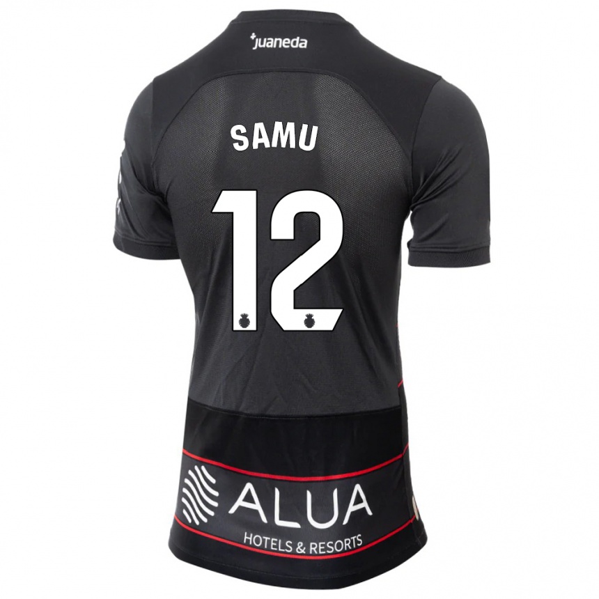 Kids Football Samú Costa #12 Black Away Jersey 2023/24 T-Shirt