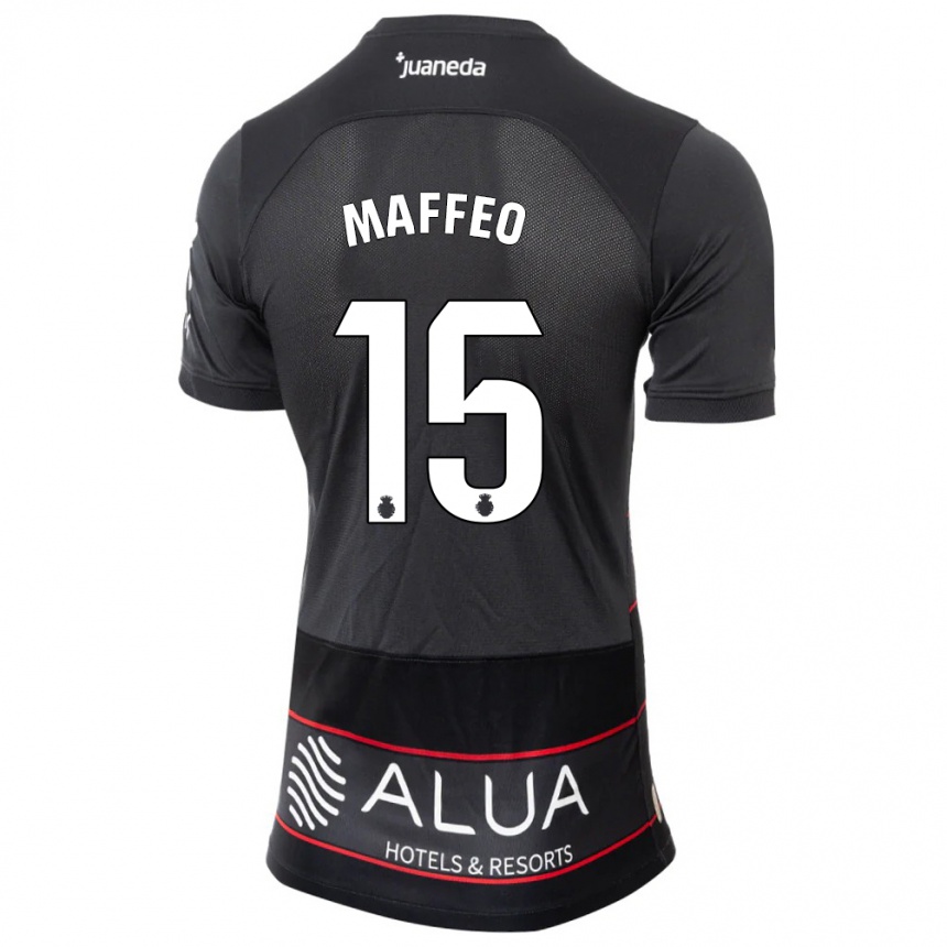 Kids Football Pablo Maffeo #15 Black Away Jersey 2023/24 T-Shirt