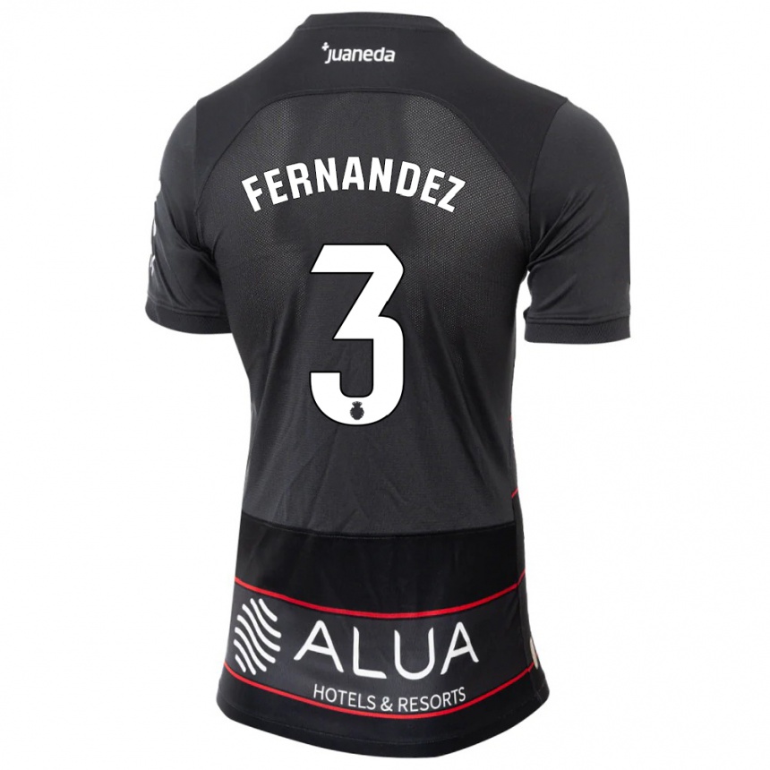 Kids Football Marcos Fernández #3 Black Away Jersey 2023/24 T-Shirt