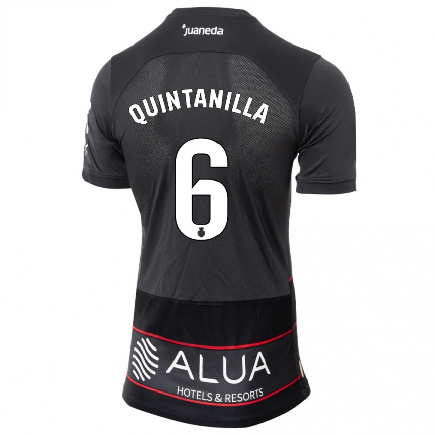 Kids Football Rubén Quintanilla #6 Black Away Jersey 2023/24 T-Shirt