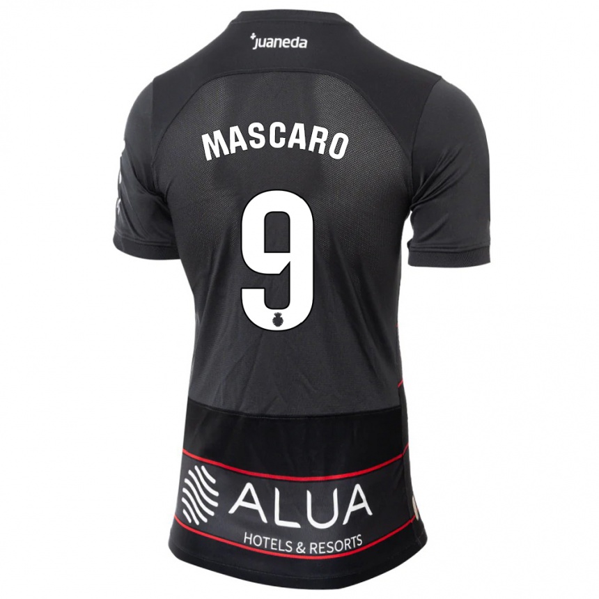 Kids Football Pau Mascaró #9 Black Away Jersey 2023/24 T-Shirt