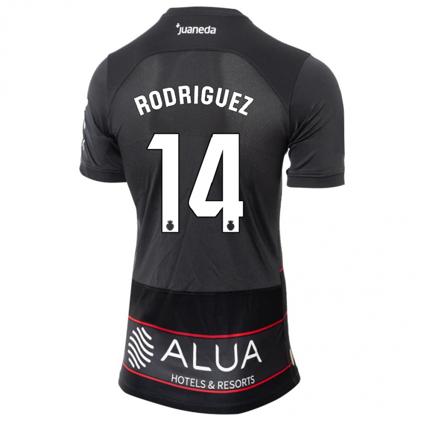 Kids Football Diego Rodríguez #14 Black Away Jersey 2023/24 T-Shirt