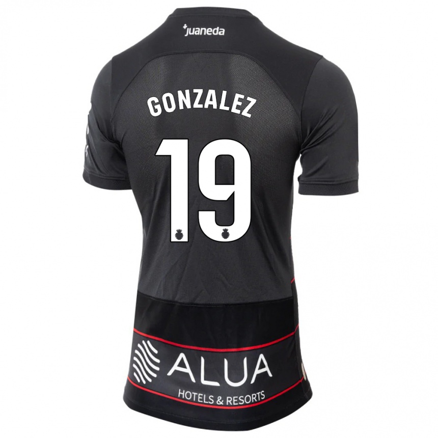 Kids Football Adrià González #19 Black Away Jersey 2023/24 T-Shirt