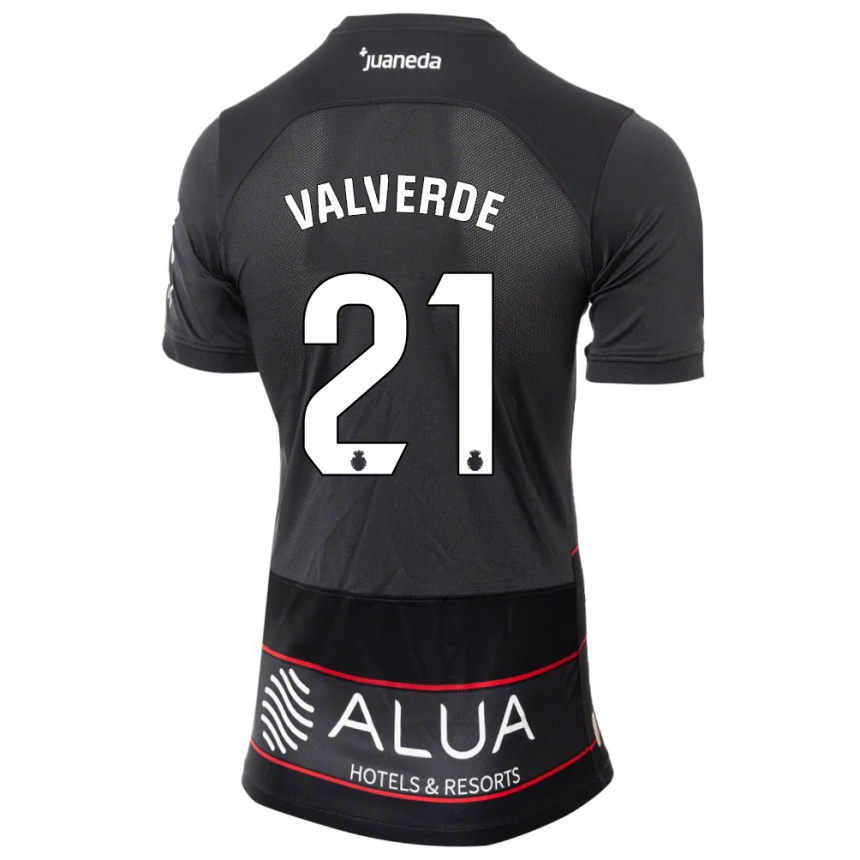 Kids Football David Valverde #21 Black Away Jersey 2023/24 T-Shirt