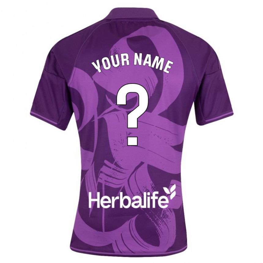Kids Football Your Name #0 Violet Away Jersey 2023/24 T-Shirt