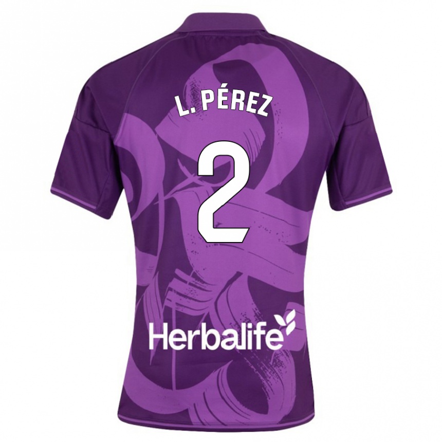 Kids Football Luis Pérez #2 Violet Away Jersey 2023/24 T-Shirt