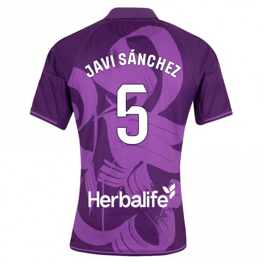 Kids Football Javi Sánchez #5 Violet Away Jersey 2023/24 T-Shirt