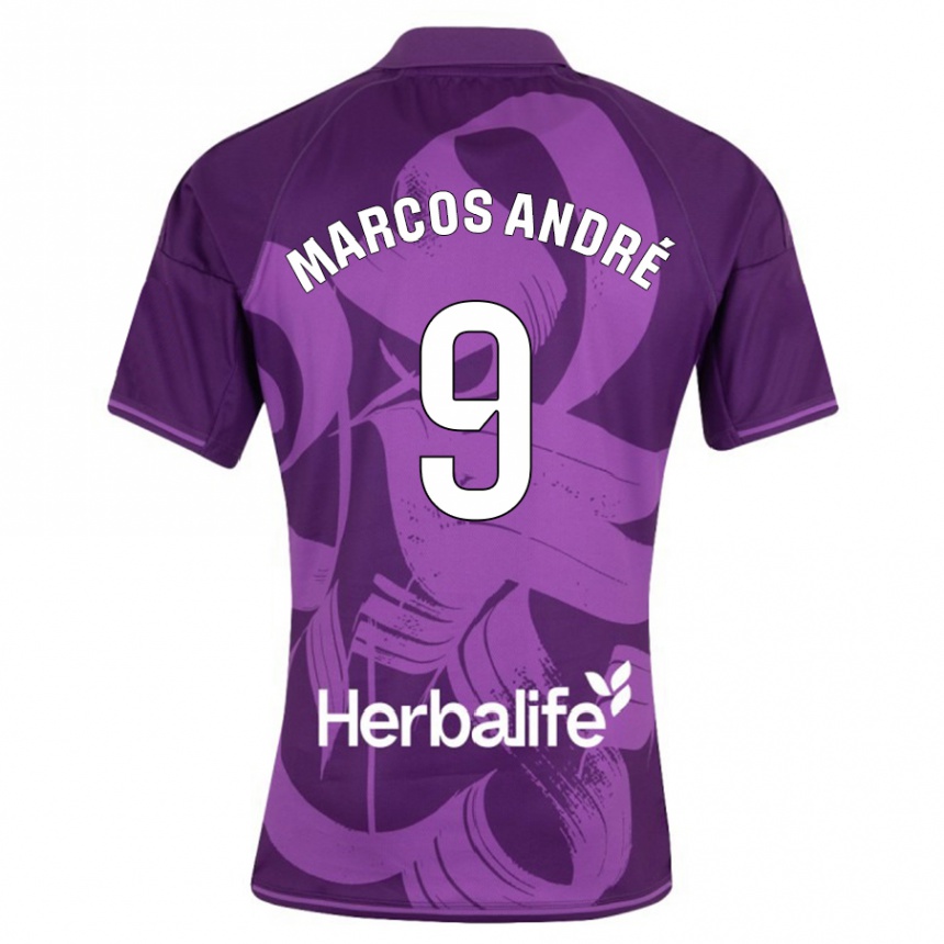 Kids Football Marcos André #9 Violet Away Jersey 2023/24 T-Shirt