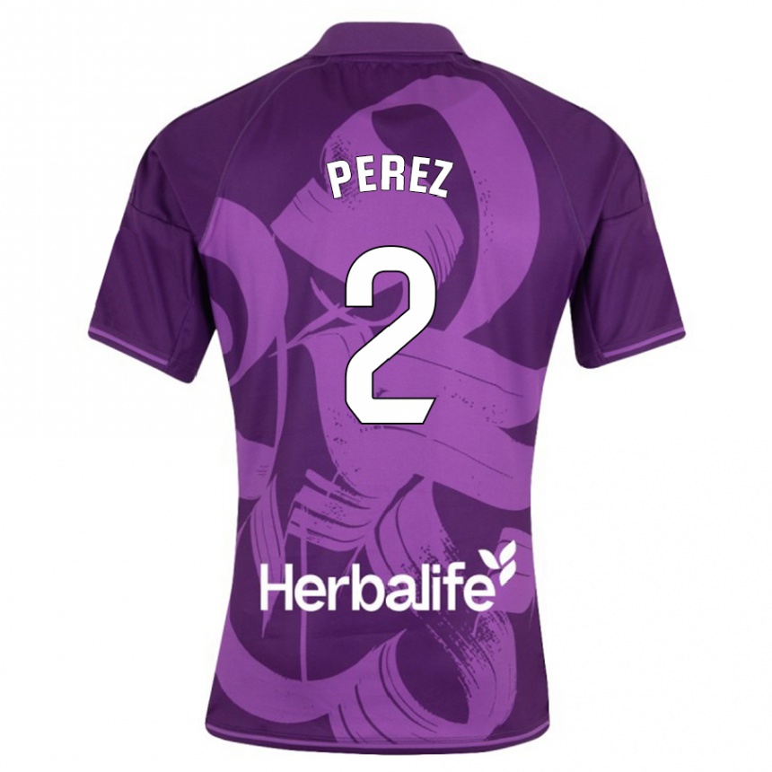 Kids Football Iker Pérez #2 Violet Away Jersey 2023/24 T-Shirt