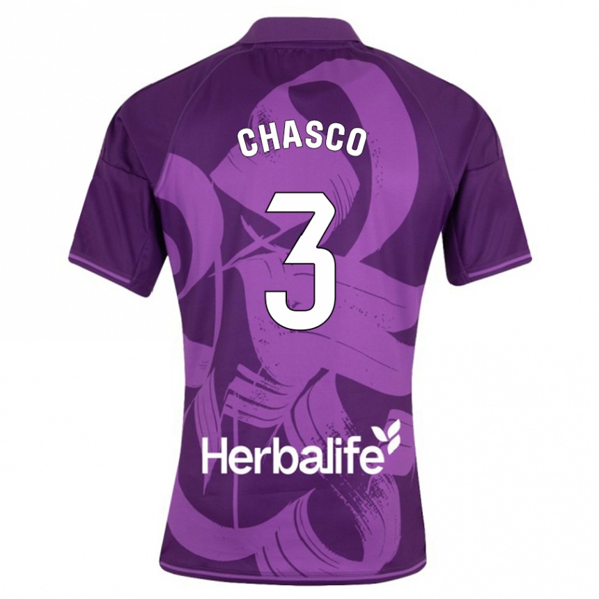 Kids Football Raúl Chasco #3 Violet Away Jersey 2023/24 T-Shirt