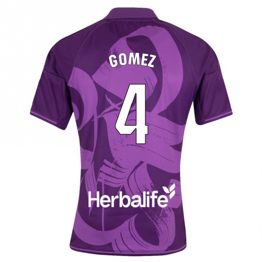 Kids Football Adrián Gómez #4 Violet Away Jersey 2023/24 T-Shirt