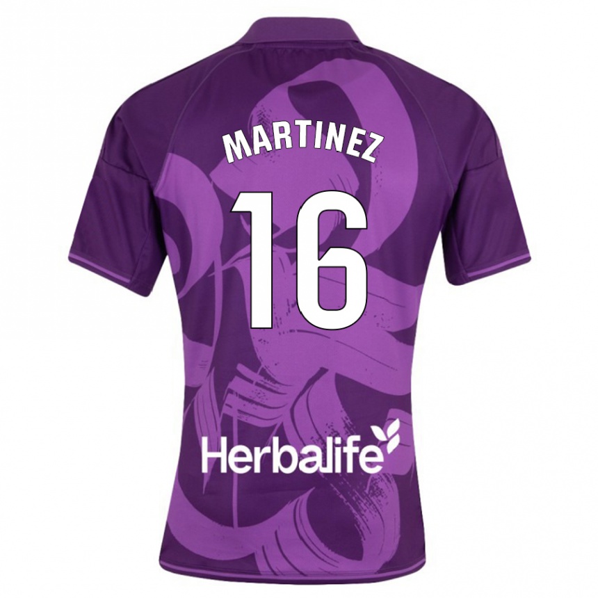 Kids Football Jesús Martínez #16 Violet Away Jersey 2023/24 T-Shirt