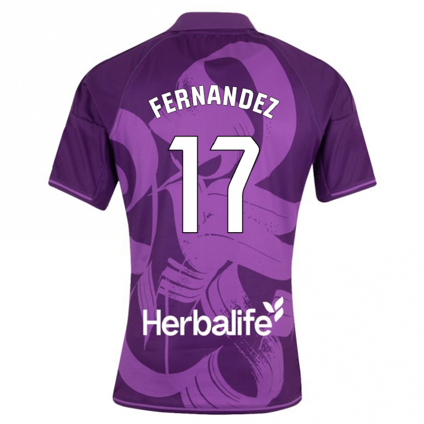 Kids Football Dani Fernández #17 Violet Away Jersey 2023/24 T-Shirt