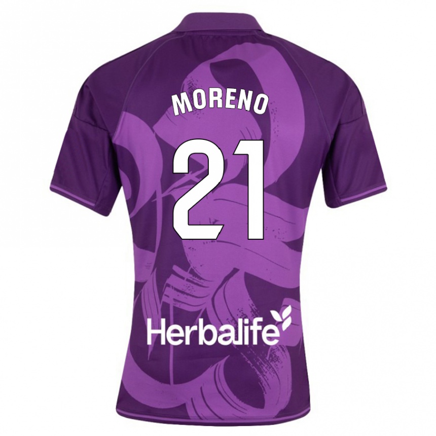 Kids Football Xavi Moreno #21 Violet Away Jersey 2023/24 T-Shirt
