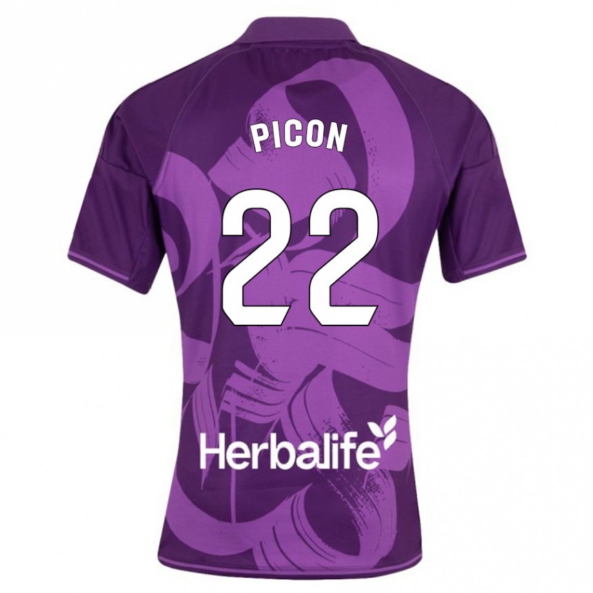 Kids Football Pablo Picón #22 Violet Away Jersey 2023/24 T-Shirt