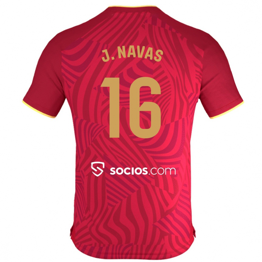 Kids Football Jesús Navas #16 Red Away Jersey 2023/24 T-Shirt