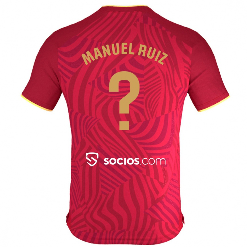 Kids Football José Manuel Ruiz #0 Red Away Jersey 2023/24 T-Shirt