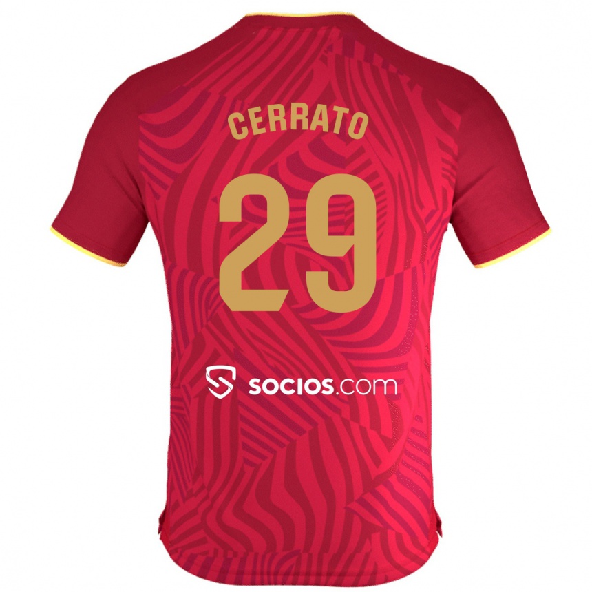 Kids Football Alba Cerrato Izquierdo #29 Red Away Jersey 2023/24 T-Shirt