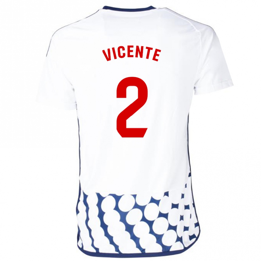 Kids Football David Vicente #2 White Away Jersey 2023/24 T-Shirt