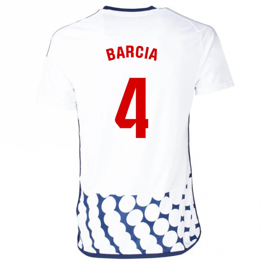 Kids Football Sergio Barcia #4 White Away Jersey 2023/24 T-Shirt