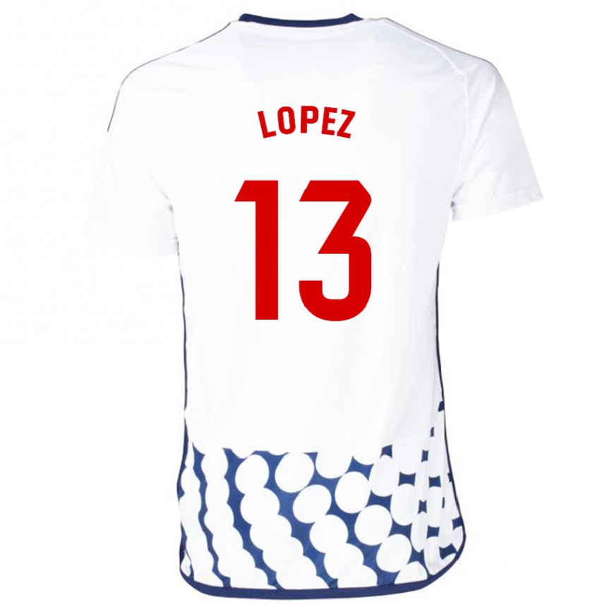 Kids Football Luis López #13 White Away Jersey 2023/24 T-Shirt