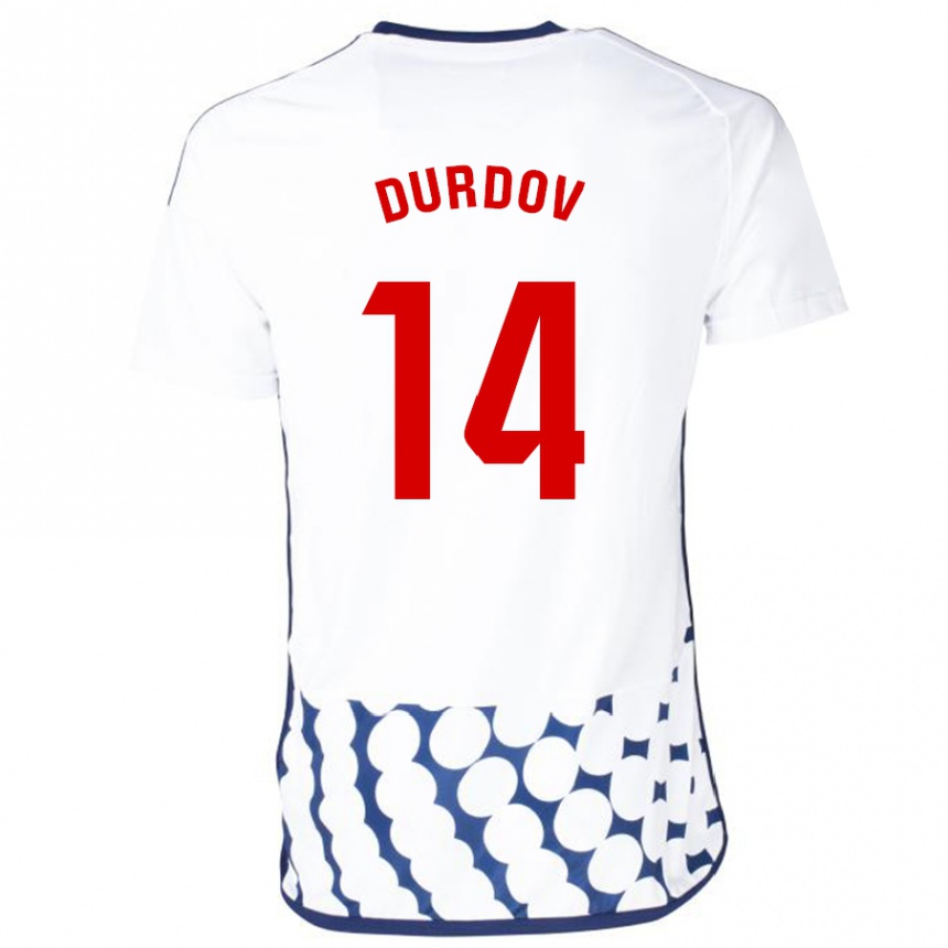 Kids Football Ivan Durdov #14 White Away Jersey 2023/24 T-Shirt